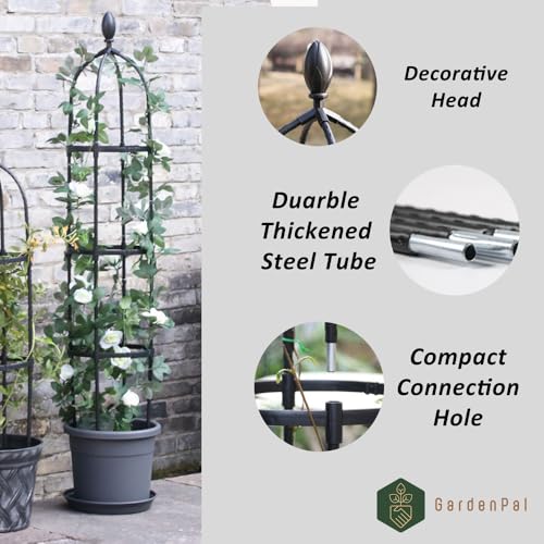 Garden Obelisk Trellis (Black / Φ31.7cm-H175cm)
