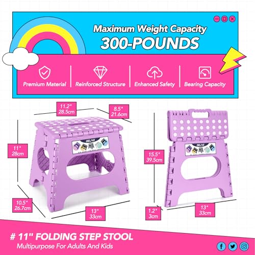 Folding Step Stool 11 Inch (Light Purple / 11 Inch)