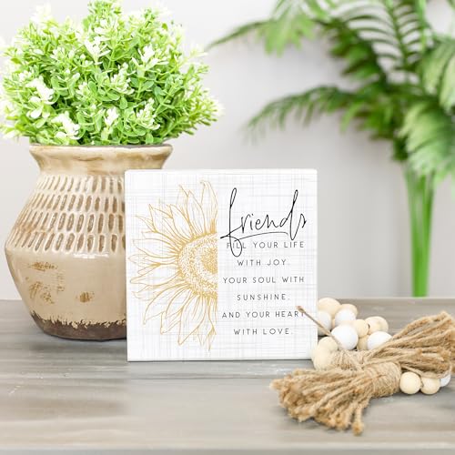 Friends Fill Your Life With Joy 5.25 inch Wood Plaque (multi)