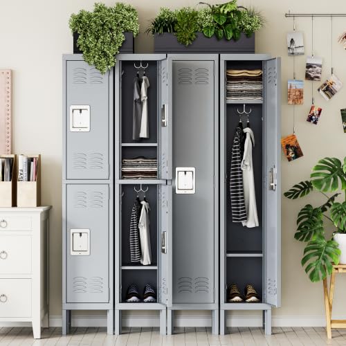 Metal Lockers for Employees (2 Door-Small / Grey)