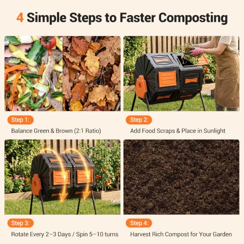 Composter Tumbler Outdoor (Orange)