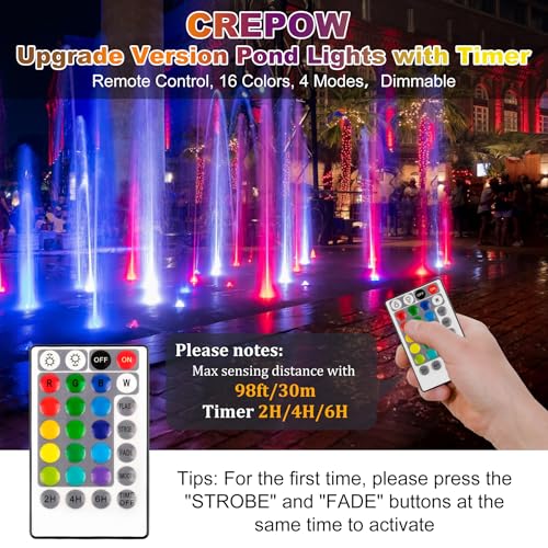 RGB Pond Lights with Timer (4 Count)