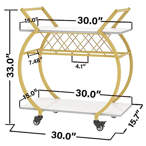 Modern Bar Cart (Gold White)