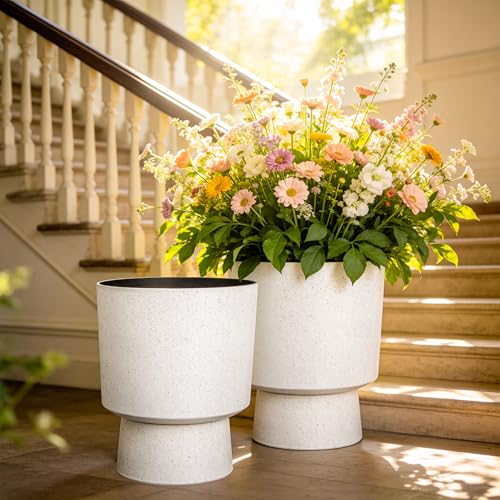 Autodaya 16.75" Urn (16.8"h-white Terrazzo)