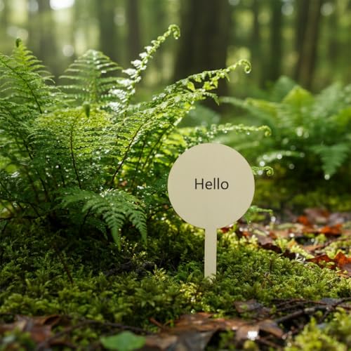 100 Pcs Wood Plant Labels (Round)