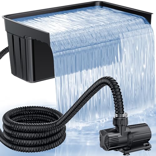 Pond Waterfall with 63W DC 1600GPH Pond Pump (Up to 4200 Gallons)