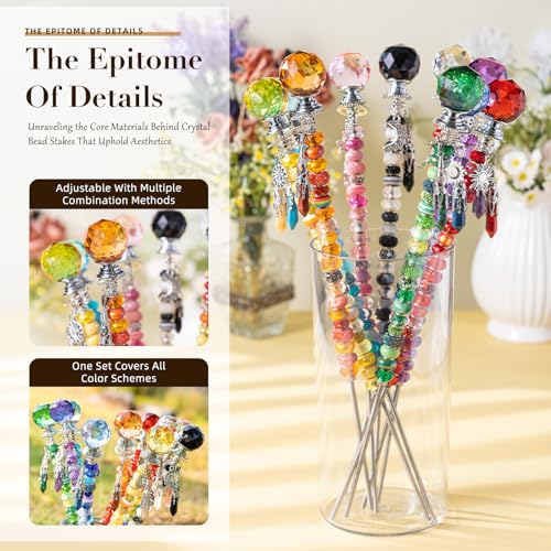 260Pcs DIY Beaded Garden Stakes (Crystal)
