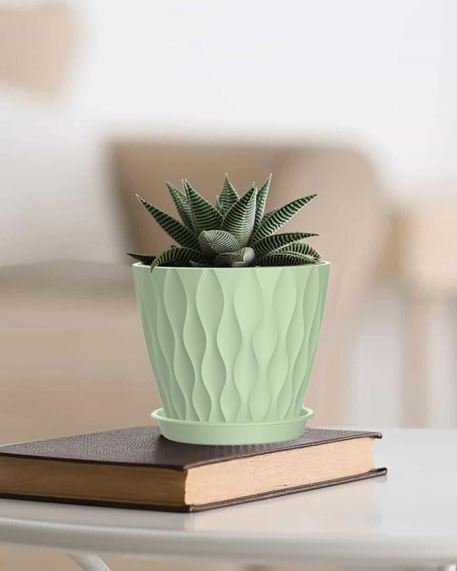 6 Inch Plant Pots (Green / 6inch)