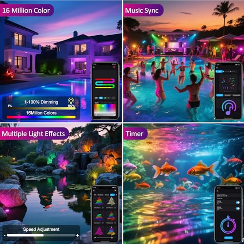 Color Changing Pond Lights (4-IN-1-BT)