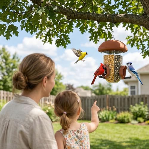 LONA Bird Feeder with 3 Compartments (Brown / MAX)