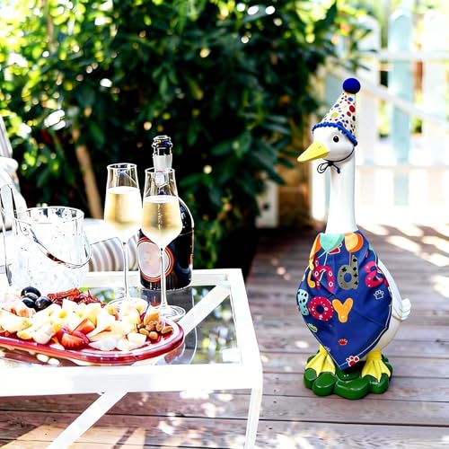Porch Goose Statue (boy birthday goose)