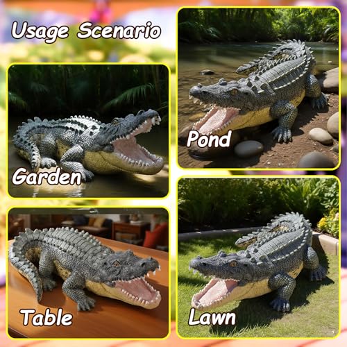 13" Real Crocodile Statue (Multicolor)
