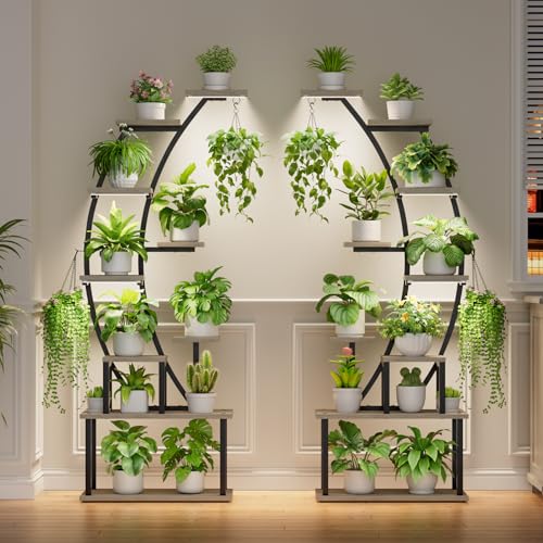 2 Pack Plant Stand Indoor with Grow Lights