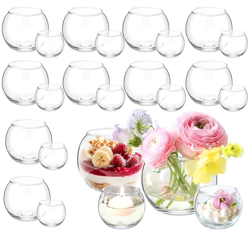 24 Pack Glass Bubble Vases (24 Count)
