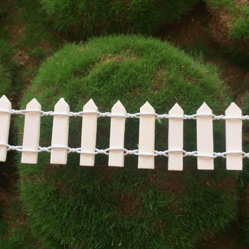 35 Inches Mini Fairy Garden Fence DIY Small Wood Decorative Picket Fence Micro Landscape Miniature Ornaments for Dollhouse (2 Count)