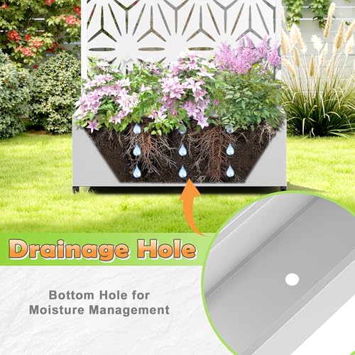 Metal Raised Garden Bed (White-star / 71" x 35" x 16")
