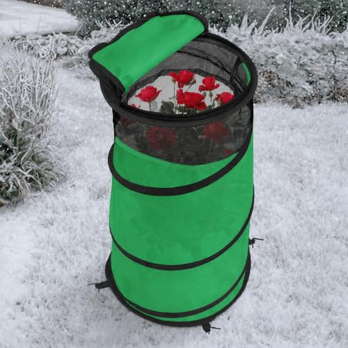 2Pcs Pop Up Rose Cones for Winter Protection (Green-2Pcs)