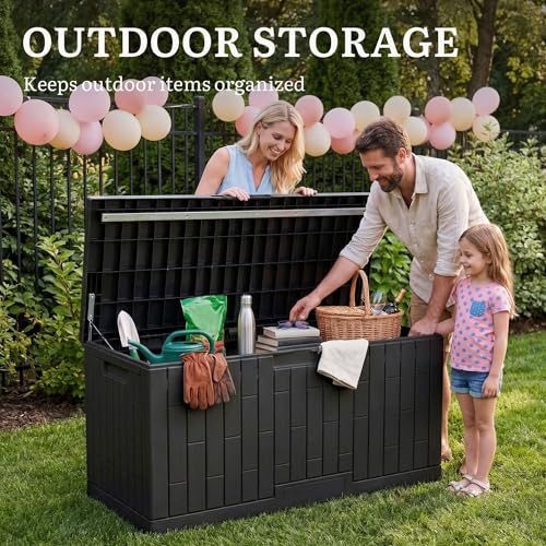 120 Gallon Outdoor Storage Deck Box (Deck Box / 120 Gallon / Black)