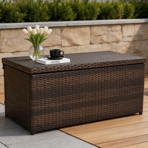 Sundale 70 Gallon Oudoor Deck Box (Brown / 70 Gallon)