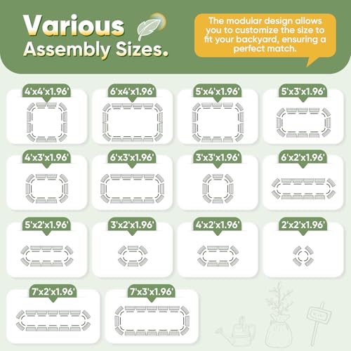 Raised Garden Bed Kit 2026 Upgraded Modular DIY 94x24x24 in