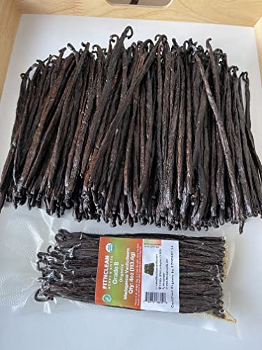 4oz Madagascar Vanilla Beans Organic Grade B. 5" (4 Ounce (Pack of 1))