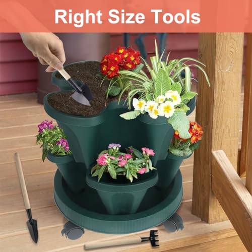 Stackable Planter (Dark Green / 7Tier-2 Pack)