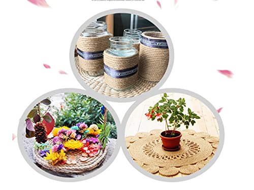 5/16 inch (8mm) x 164 ft (50Meter) Natural Sisal Hemp Rope Heavy Duty Thick Twine for Cat Scratcher Post Tree, Garden, Binding, Crafts Packing Material (164 Foot)