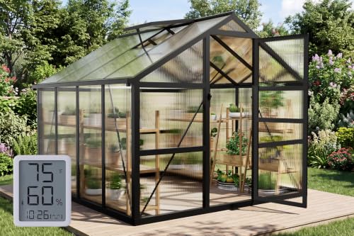 8x8 FT Walk in Greenhouse with Hygrometer (8x8 FT with thermometers)