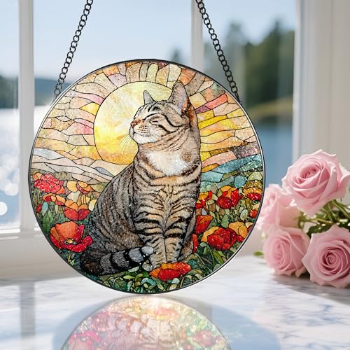 Stained Glass Window Hanging (Cat)