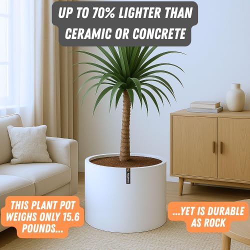 Large Planter for Indoor or Outdoor (Matte White / 18.7 Inch)
