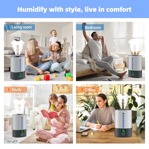 6L Warm & Cool Mist Humidifiers for Bedroom (6l / B-Grey)