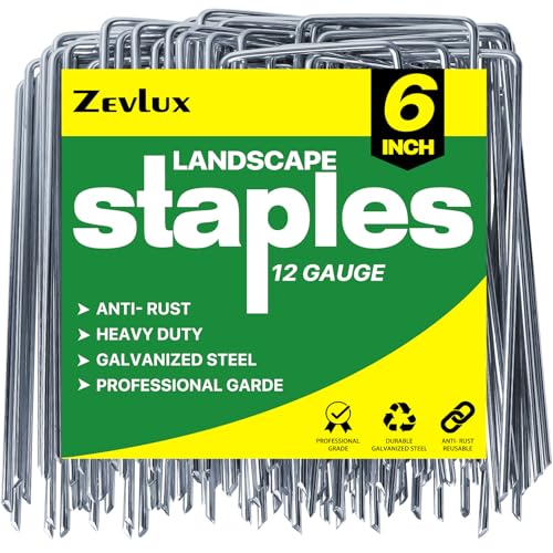 6 inch 200 Pack Landscape Staples Galvanized Garden Stakes (6 INCH)