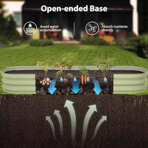 Raised Garden Bed Kit (Avocado Green / 8×2×1 ft)
