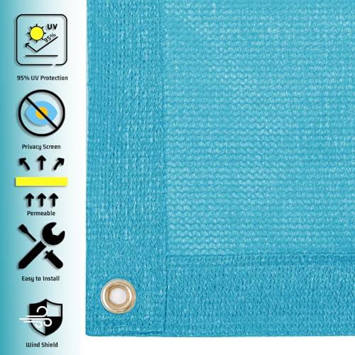 Shade Cloth 15x16 FT Sun Shade (15' x 16' custom size / Turquoise)
