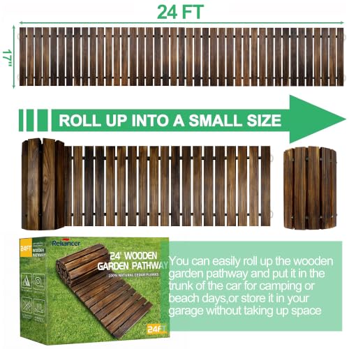 24' Wooden Garden Pathway (24ft (L) x 17in (W) / Brown-straight)