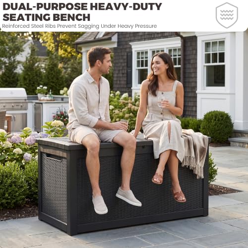 Outdoor Storage Box (Black / 320 Gallon 3.1 XXL)