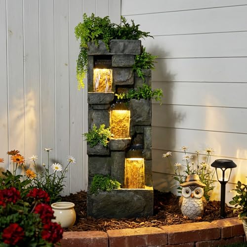 Water Fountain Outdoor 56.3 (Yellow Brown 56.3 Inch)