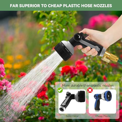 Garden Hose Nozzle Heavy Duty (Black+Grey)