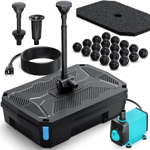 Pond Filter Pump Fountain Kits with UV Clarifier (660GPH with U-V Light)