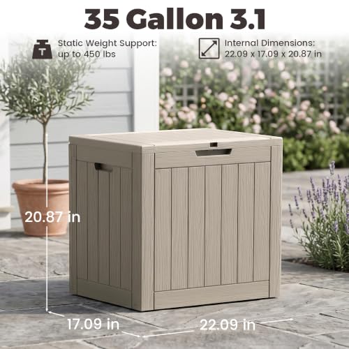 Outdoor Storage Box (Grey / 35 Gallon 3.1 M)