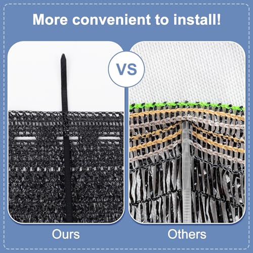 Shade Cloth for Garden (8FTx20FT / 70% Shade-Black)