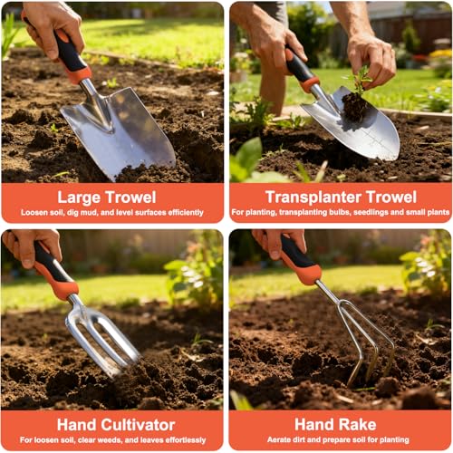 Gardening Tools 9 (9PCS Black Orange)