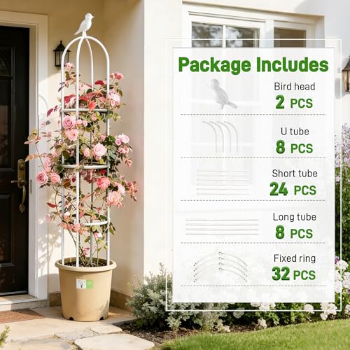 2 Pack Trellis for Climbing Planting Outdoor (WHITE / 2 PACK)