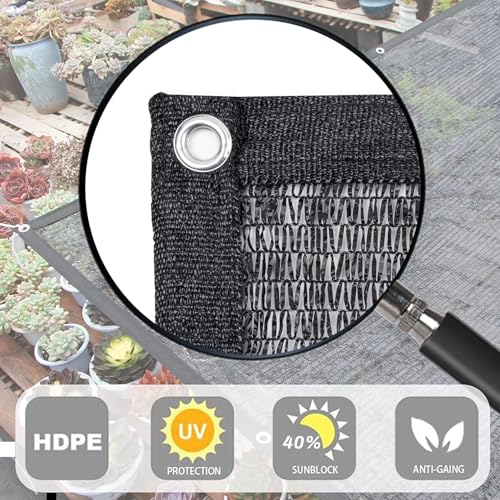 Shade Cloth for Garden (20FTx48FT / 40% Shade-Black)