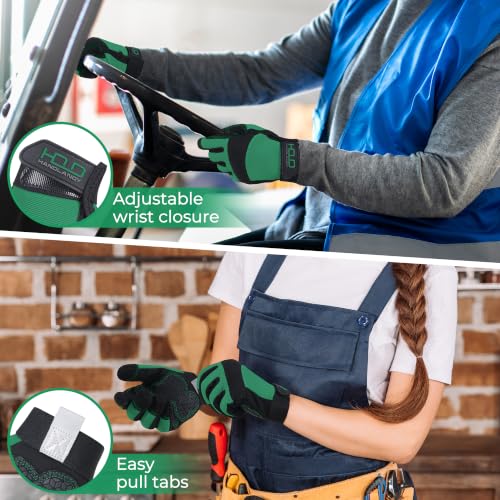 Work Gloves for Women (Medium (Pack of 1) / Black -Green)