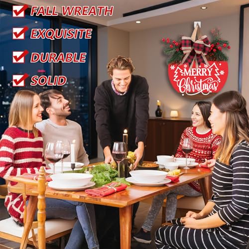 Merry Christmas Wreath Sign for Front Door (Christmas Door Sign-c)