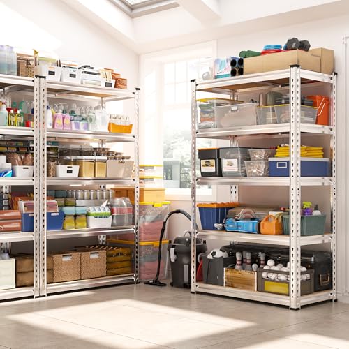 Storage Shelves 2020LBS Garage Shelving 5 Tier Heavy Duty Shelving Adjustable Pantry Shelves for Garage Closet Kitchen Basement 28" W x 12" D x 59.8" H (28"W x 12"D x 59.8"H)