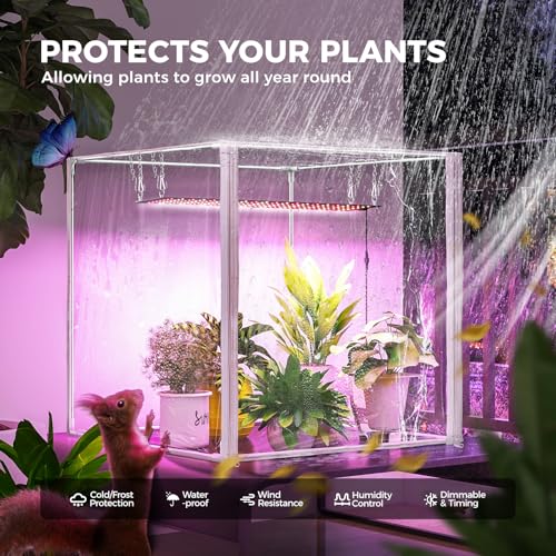 CX60 Indoor Greenhouse with Grow Light 40W Full Spectrum 23x23x23IN (3 Spectrum-CX60 / 23x23x23IN w/ Tent)
