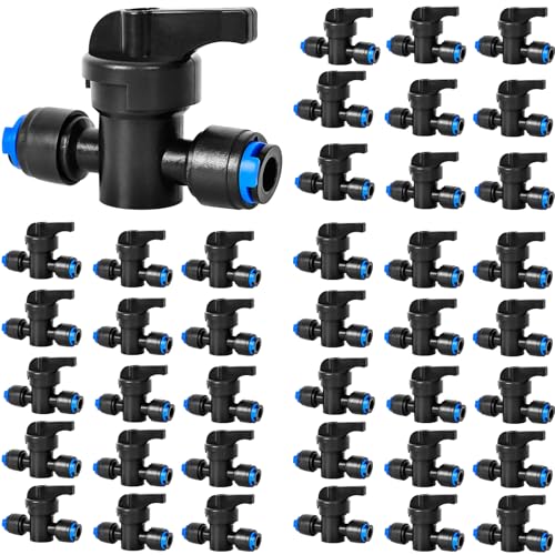 40 Pack 1 4" Drip Irrigation Shut Off Valve (Black-1/4" Drip Irrigation Shut Off Valve)