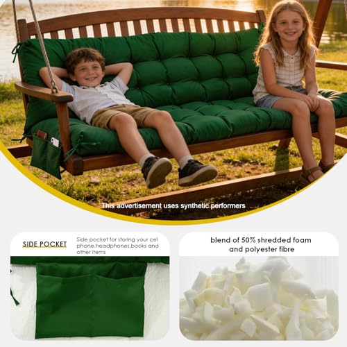 Porch Swing Cushions (Dark Green / 60x40in)